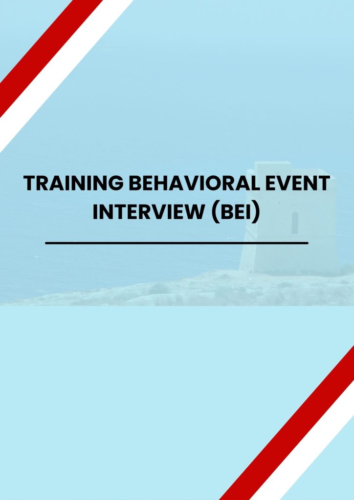 TRAINING BEHAVIORAL EVENT INTERVIEW (BEI) pelatihan BEHAVIORAL EVENT INTERVIEW (BEI) di jakarta