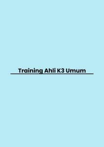 Training Ahli K3 Umum