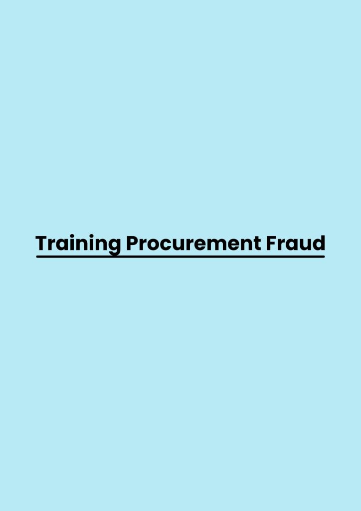 Training Procurement Fraud pelatihan Procurement Fraud online