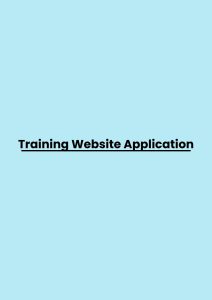 Training Website Application