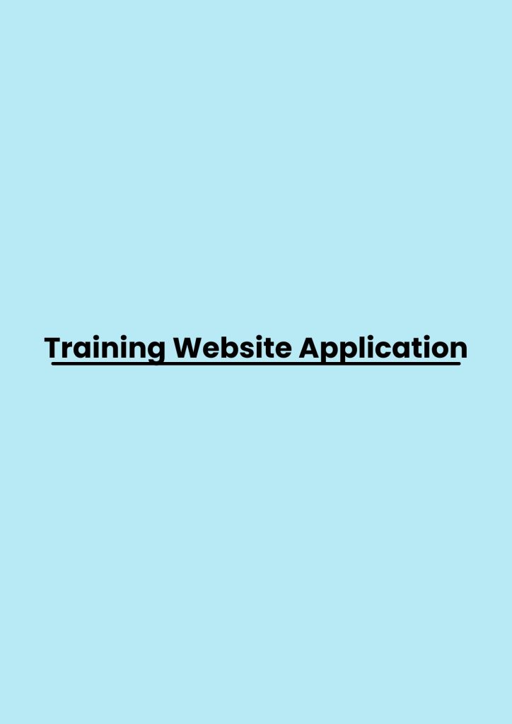 Training Website Application pelatihan Website Application online