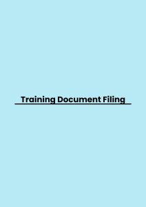 TRAINING DOCUMENT FILING