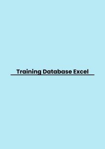pelatihan Database Excel online
