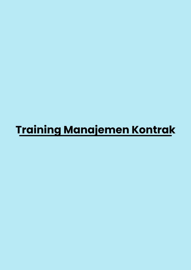 pelatihan Manajemen Kontrak online