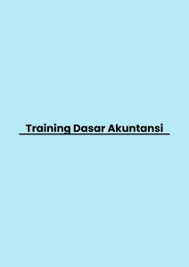 pelatihan Dasar Akuntansi online